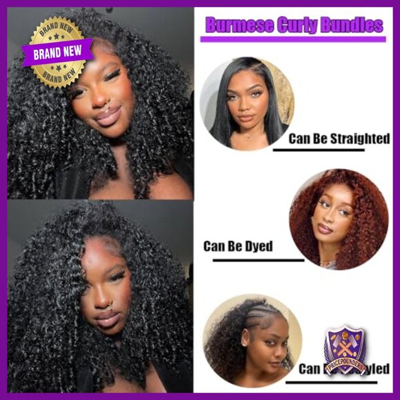 Burmese Curly Human Hair Bundles 16-20 Inches 3C4A Virgin Hair Quick Weave main image 6
